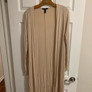 Forever 21 Biege Ribbed Duster Cardigan